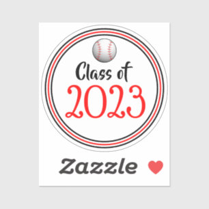 Red & Black Baseball Class Year Abschluss Aufkleber