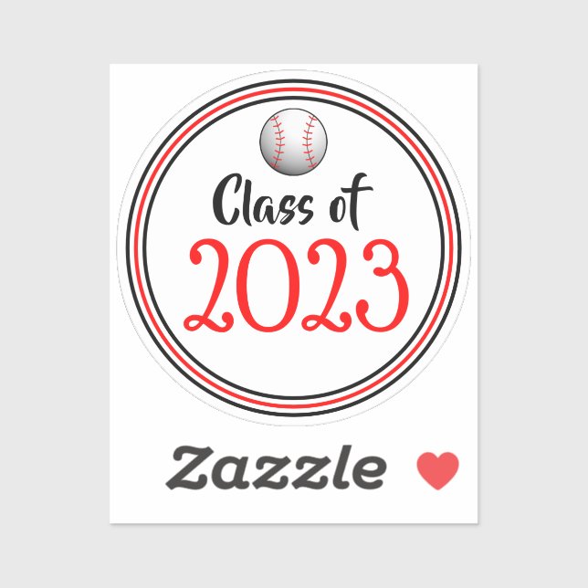 Red & Black Baseball Class Year Abschluss Aufkleber (Blatt)