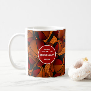 Red Black Basketball Team Farben Trainer Name Kaffeetasse