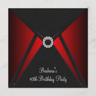 Red Black Birthday Party Einladung