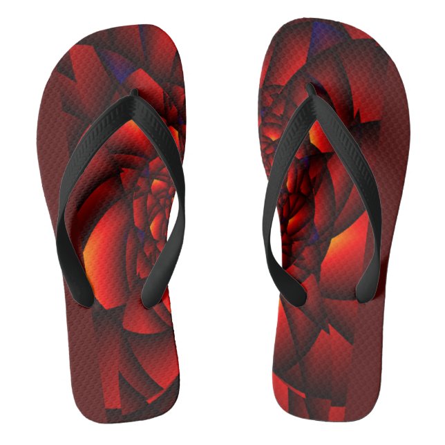 Red Black Blue Petal Flip Flops (Fußbett)