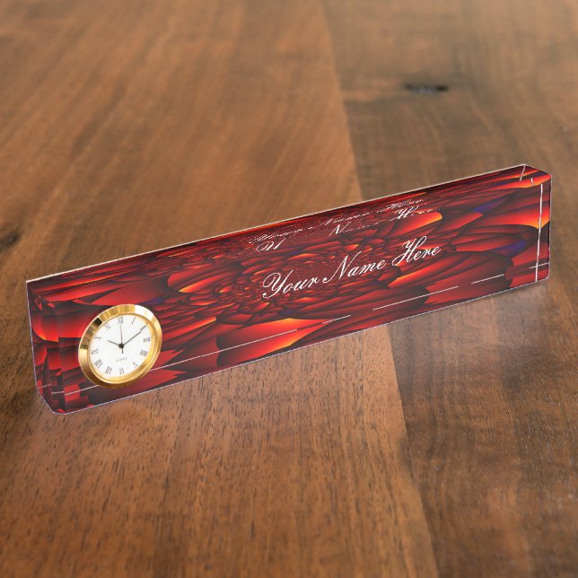 Red Black Blue Petal Namensplakette (Seite)