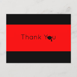 Red Black Bold Abschluss Vielen Dank Postkarte