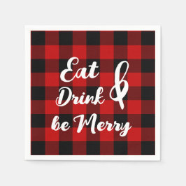 Red Black Buffalo Gingham Karo Paper Napkin Serviette