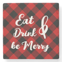 Red Black Buffalo Gingham Karo Stone Untersetzer