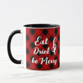 Red Black Buffalo Gingham Karo Tasse