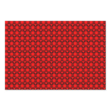 Red Black Buffalo Heart Plaid