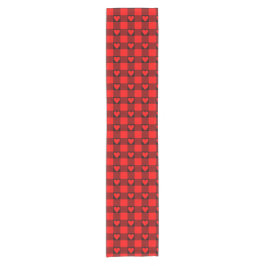Red Black Buffalo Heart Plaid Table Runner Kurzer Tischläufer