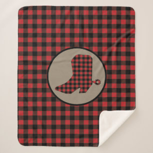 Red Black Buffalo Kariert Cowboy Boot Sherpadecke