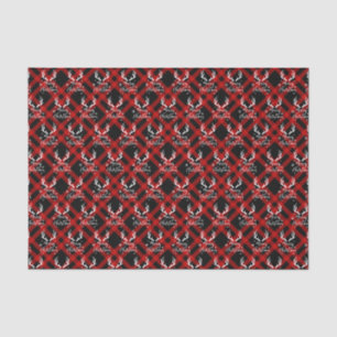 Red Black Buffalo Kariert Deer Antlers Weihnachten Seidenpapier