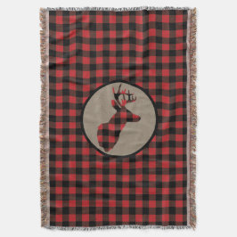 Red Black Buffalo Kariert Deer Decke