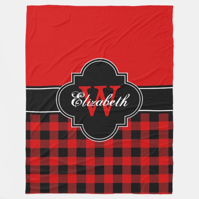 Red Black Buffalo Kariert Lumberjack CB 1IQIRN Fleecedecke (Vorderseite)