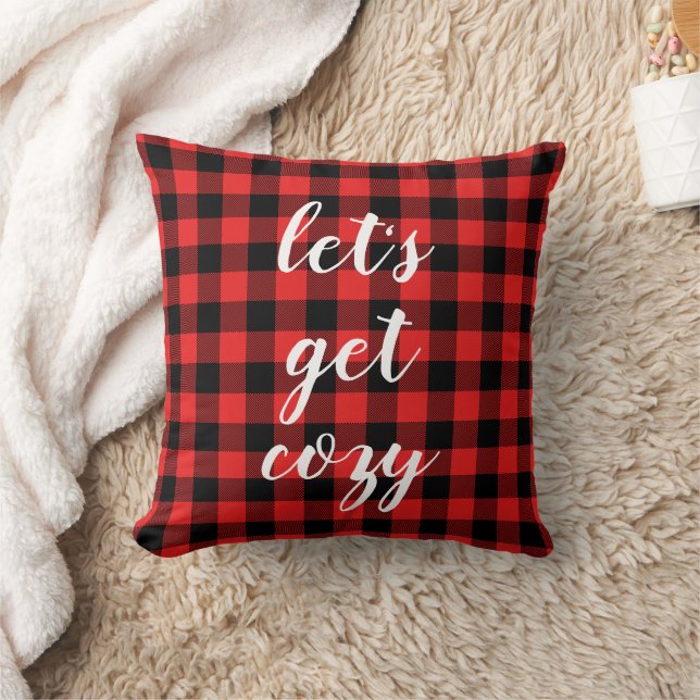 Red Black Buffalo Kariert | Lumberjack Personalisi Kissen (Decke)