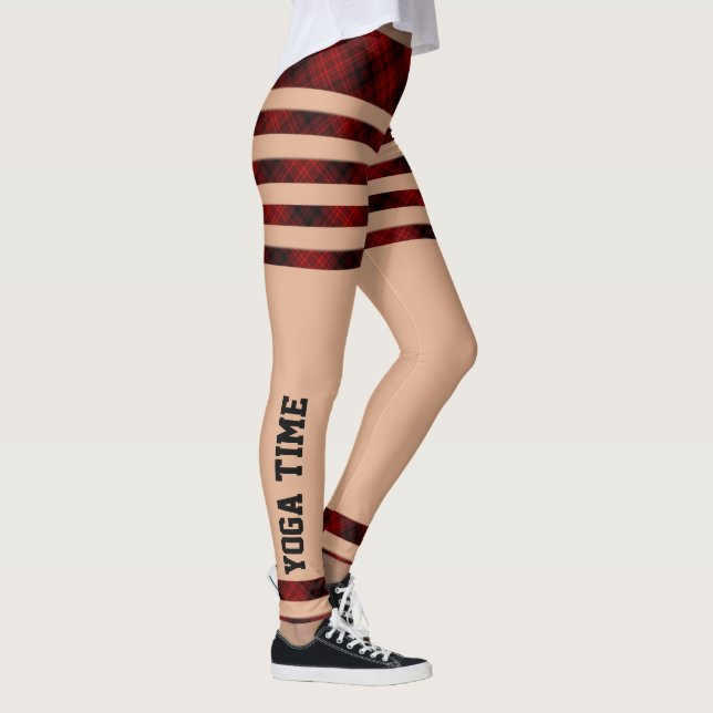 Red Black Buffalo Kariert Lumberjack Style Yoga Ze Leggings (Rechts)