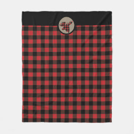 Red Black Buffalo Karierter Elchkopf Fleecedecke