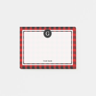 Red Black Buffalo Karierter Karo 1IR Post-it Klebezettel