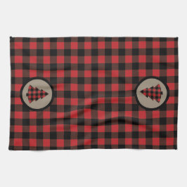 Red Black Buffalo Karierter Weihnachtsbaum Geschirrtuch