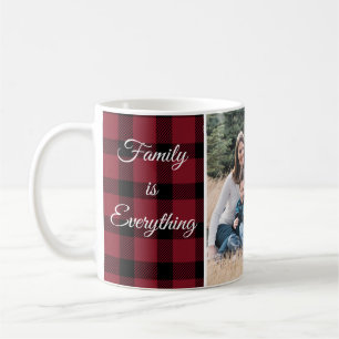 Red Black Buffalo Kariertes Familiennamen Foto Kaffeetasse