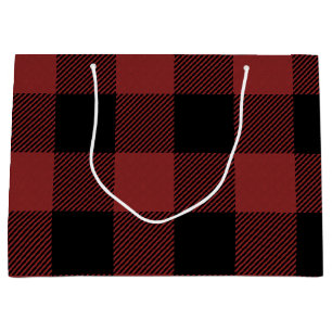 Red Black Buffalo Karo Kariert Große Geschenktüte