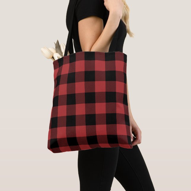 Red Black Buffalo Karo Kariert Tasche (Von Nahem)