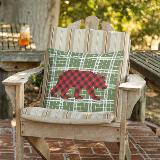 Red Black Buffalo Lumberjack Karo Kissen (Stuhl )