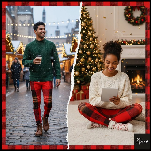 Red Black Buffalo Plaid Flannel Tartan Leggings (Von Creator hochgeladen)