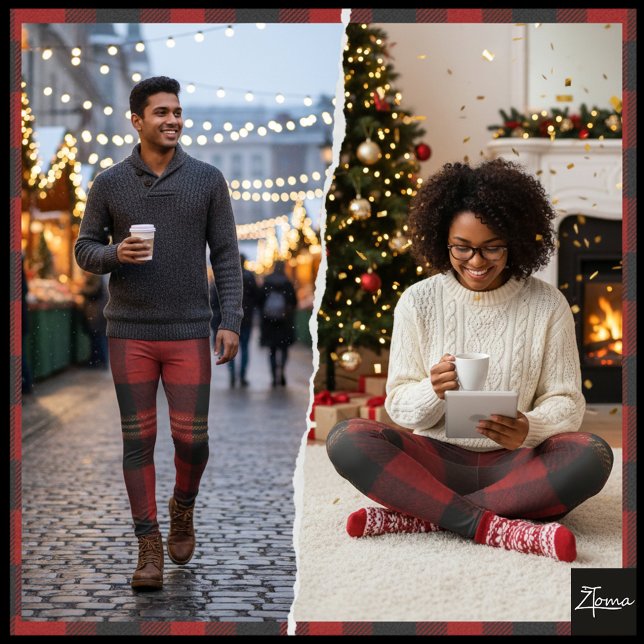 Red Black Buffalo Plaid Flannel Tartan Leggings (Von Creator hochgeladen)