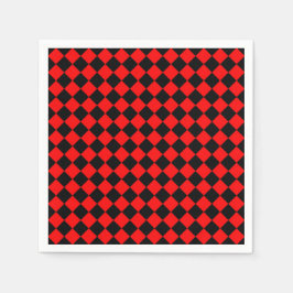 Red Black Checker Diamond Pattern Serviette