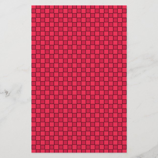 Red Black Checkerboard Briefpapier (Vorderseite)