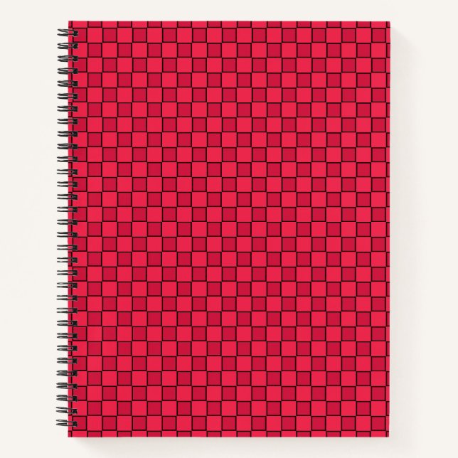 Red Black Checkerboard Notizbuch (Vorderseite)