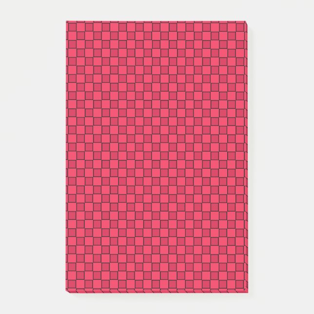Red Black Checkerboard Post-it Klebezettel (Vorderseite)