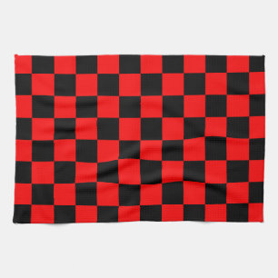 Red Black Checkered Karo Pattern Geschirrtuch