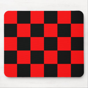 Red Black Checkered Karo Pattern Mousepad