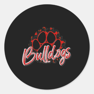 Red Black Cheetah School Sport Fan Team Spirit Runder Aufkleber