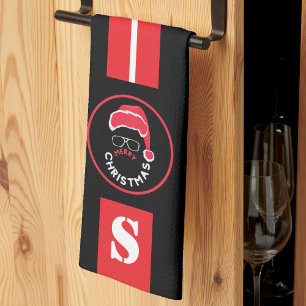 Red Black Christmas Holiday Party Geschirrtuch