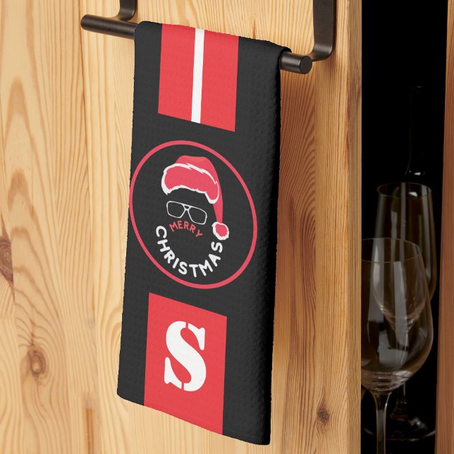 Red Black Christmas Holiday Party Geschirrtuch (Von Creator hochgeladen)