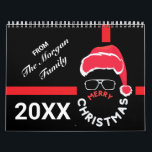 Red Black Christmas Holiday Party Kalender<br><div class="desc">Red Black Weihnachtsfeiertag Kalender.</div>