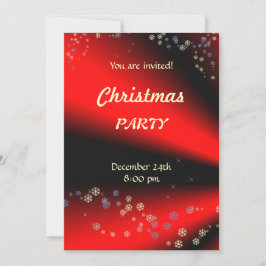 Red Black Christmas Party Einladung