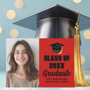 Red Black Class of 2025 Graduate Foto Abschluss Ankündigung