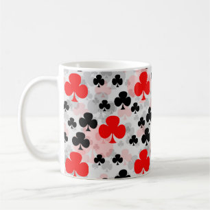 Red Black Clover Club Abstraktes Muster Kaffeetasse