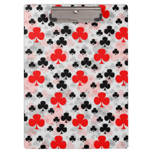Red Black Clover Club Abstraktes Muster Klemmbrett