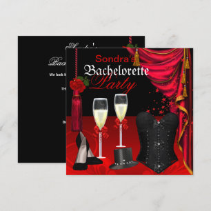 Red Black Corset Junggeselinnen-Abschied Shoes Einladung