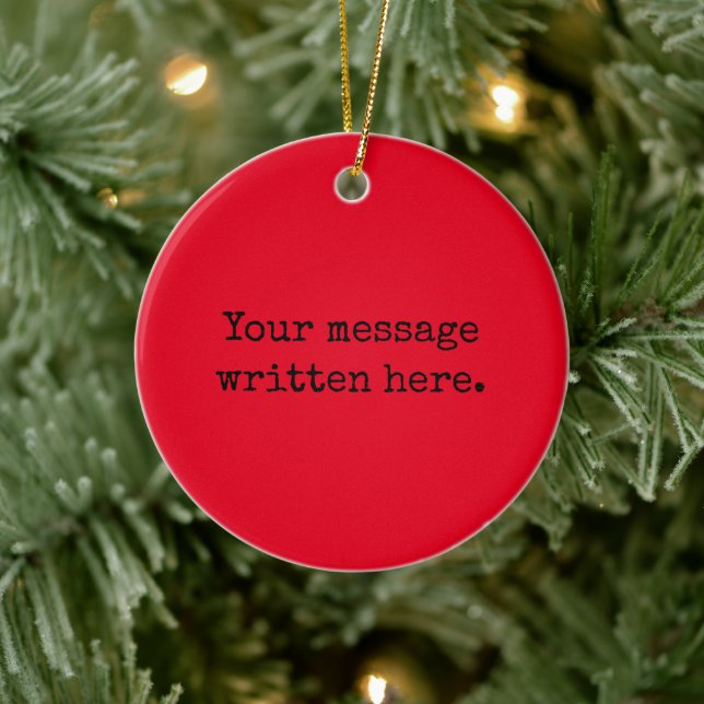 Red Black Custom Ihr Text Hier Personalisiertes Zi Keramik Ornament (Baum)