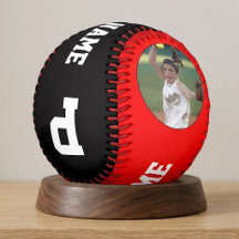 Red Black Custom Softball Foto Name Number