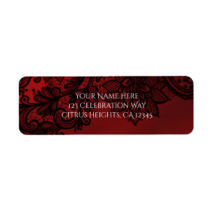 Red & Black Dark Elegance Goth Wedding Einladung