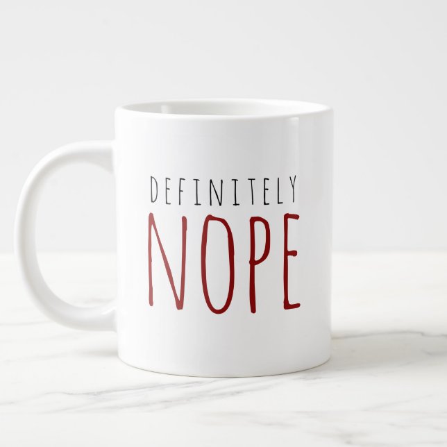 Red & Black definitiv nope Funny Coffee Tasse (Links)