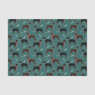 Red & Black Dobermans in Scarves Wintermuster Seidenpapier