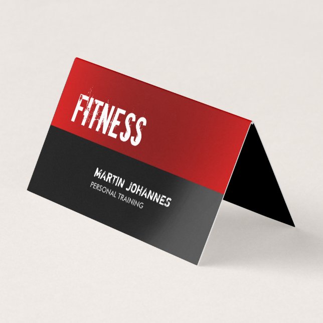 Red Black Fitness Personal Trainer Bodybuilding Visitenkarten (Vorderseite)