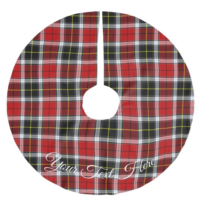 Red & Black Flannel Tartan Polyester Weihnachtsbaumdecke (Vorderseite)