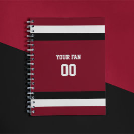 Red & Black Football Team Spiral Notizbuch